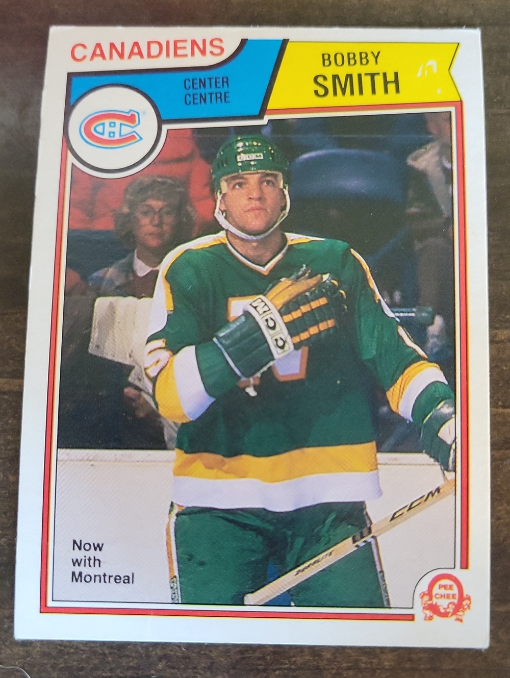 1983/84 OPC Bobby Smith Canadiens Hockey Card — Green & Yellow Jersey
